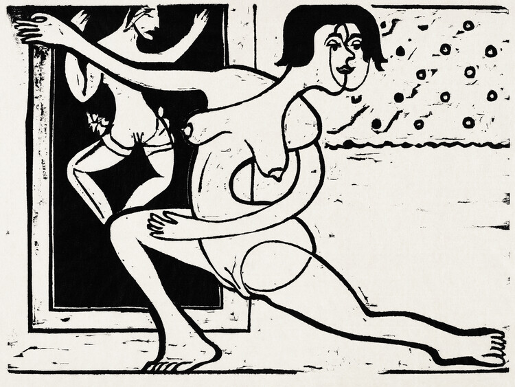 Póster Dancer Practicing (Female Nude) - Ernst Ludwig Kirchner
