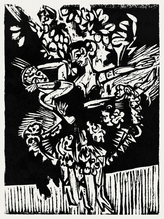 Póster Two Girls Dancing (Black & White) - Ernst Ludwig Kirchner