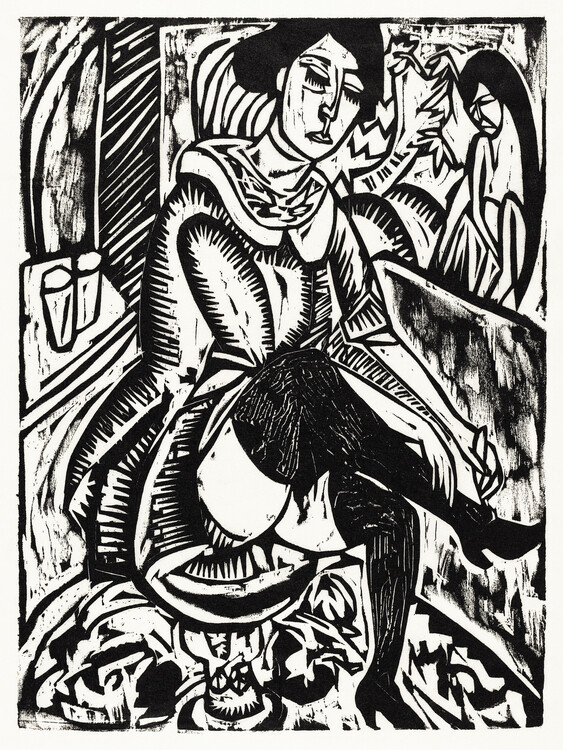 Póster Lady Tying Her Shoes