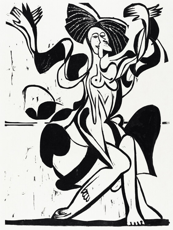 Póster The Dance (Black & White) - Ernst Ludwig Kirchner