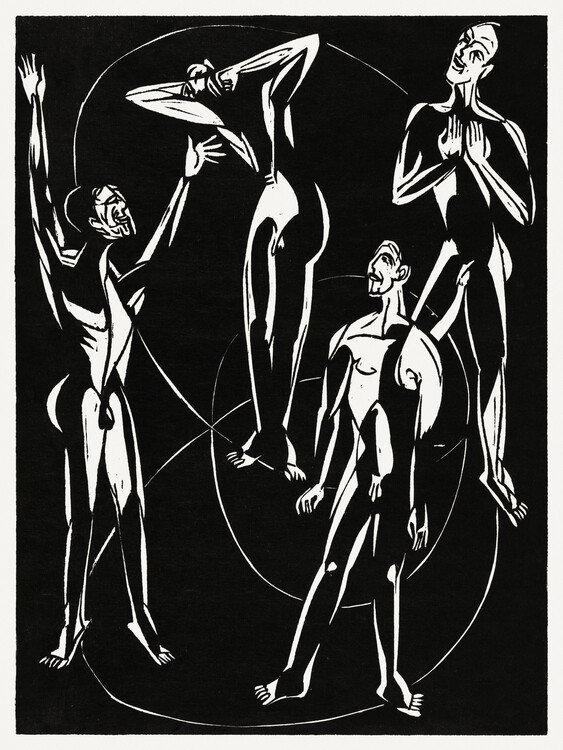Póster Feelings, Male Nude (Black & White) - Ernst Ludwig Kirchner