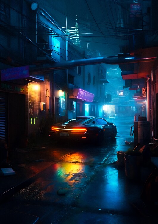 Poster Sci-Fi Futuristic Car