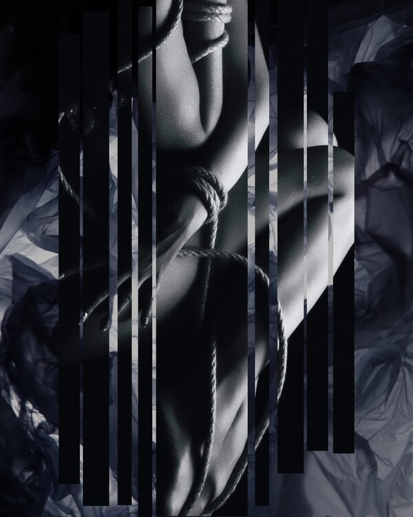 Плакат Shibari Black and White Woman Bondage Art Decor | Sensual