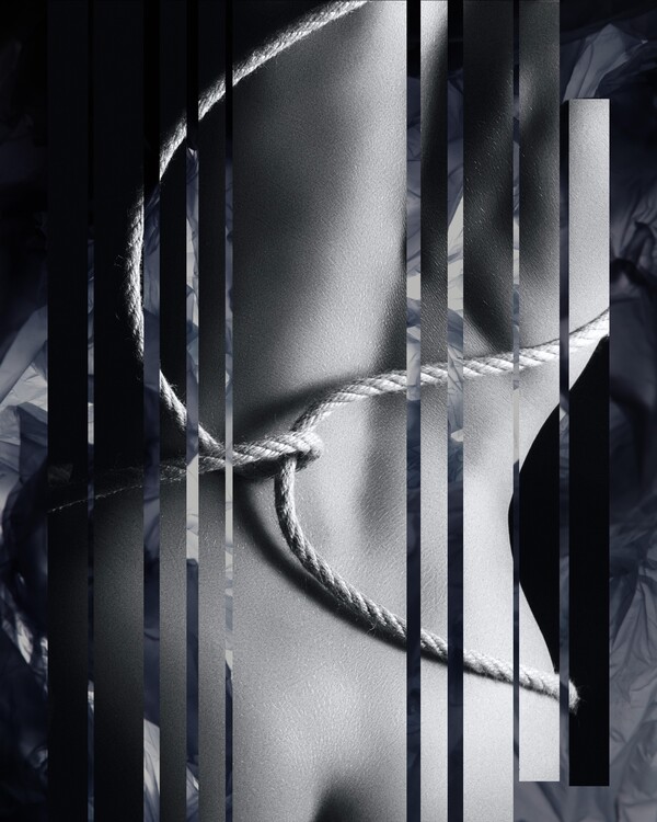 Плакат Shibari Black and White Woman Bondage Art Decor | Sensual