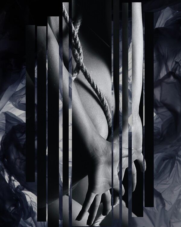 Принти на полотні Shibari Black and White Woman Bondage Art Decor | Sensual