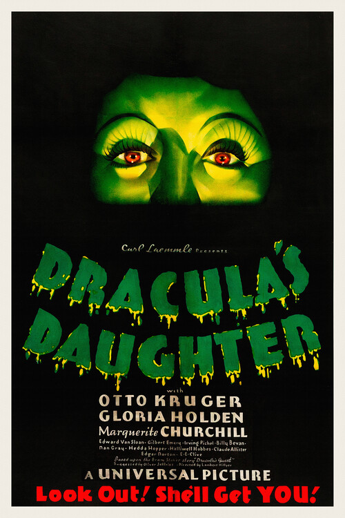 Levně Plakát, Obraz - Dracula's Daughter, 3602 Theatre Retro movie, 26.7 × 40 cm