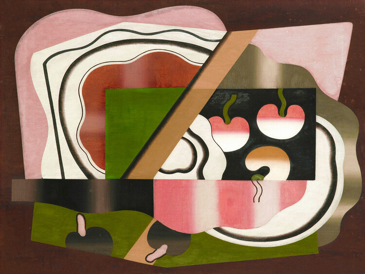 Poster Pink Apples (Abstract Still Life / Fruits) - Georges Valmier