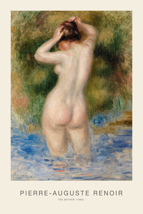 Poster The Bather (Vintage Erotic Female Nude Painting) - Renoir