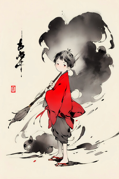 Poster The Magic of Manga: A Boy Hero Transforms into a Warrior