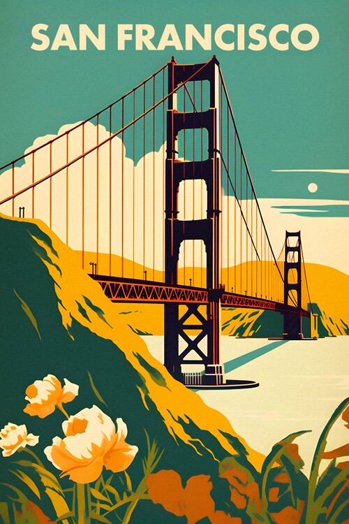 Poster San Francisco - Vintage Travel Poster