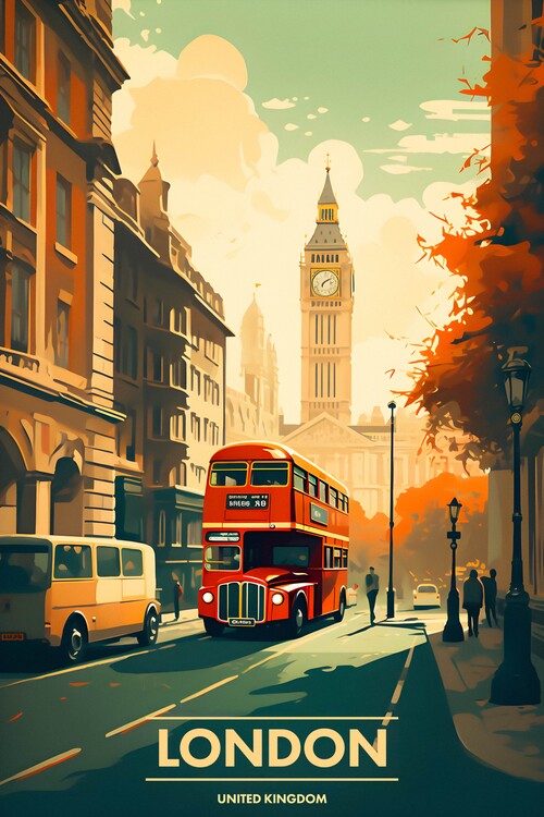Poster London - Vintage Travel Poster