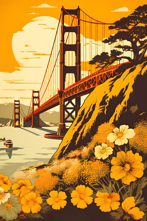Poster San Francisco - Vintage Travel Poster
