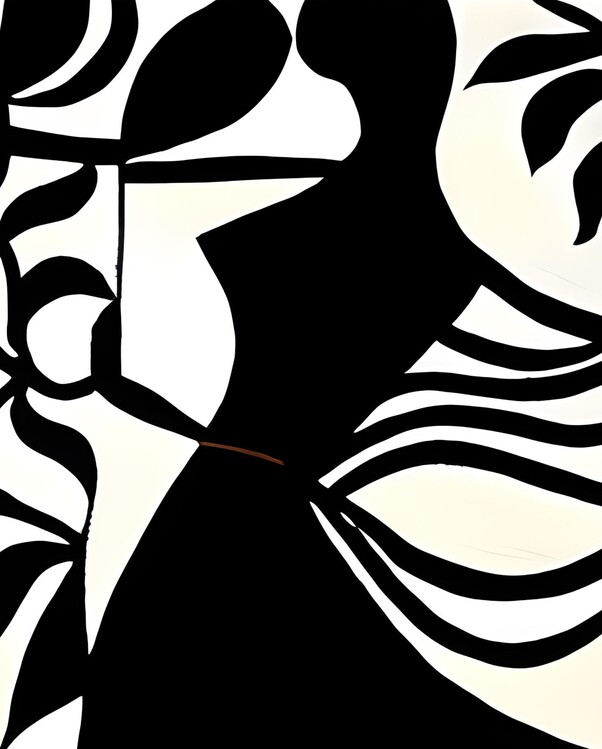 Плакат Black & White Abstract Woman Henri Matisse Style Wall Art