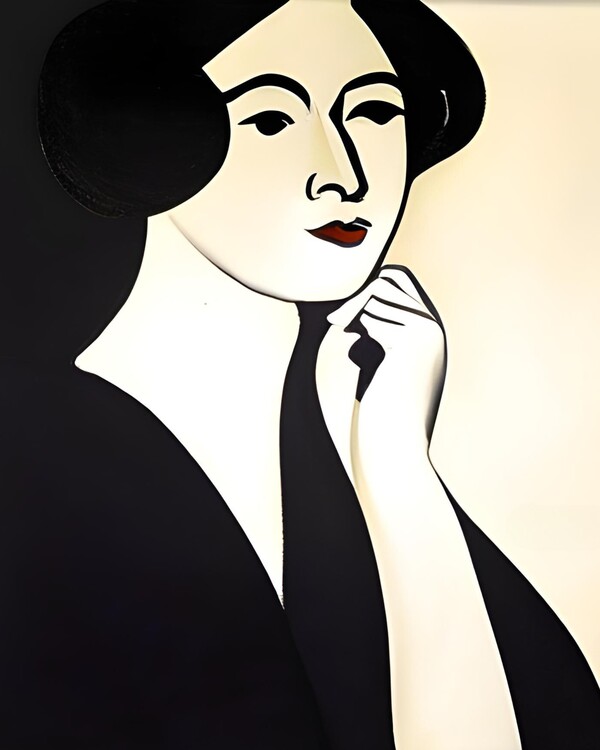 Плакат Black & White Abstract Woman Henri Matisse Style Wall Art