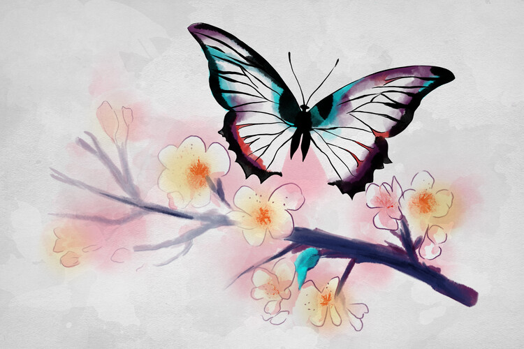 Poster Watercolor Butterfly