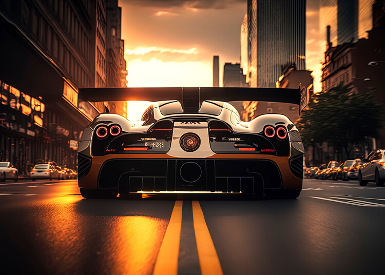 Plakat Sportcar in the city