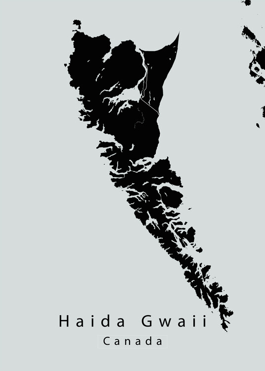 Plakat Haida Gwaii Canada Island Map dark