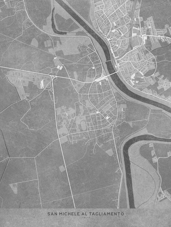 Poster Map of San Michele al Tagliamento (Italy) in gray