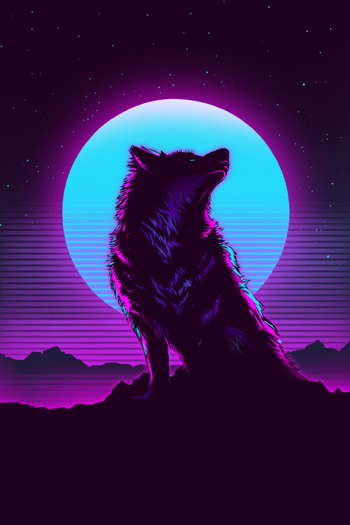 Plakat Retro Wolf