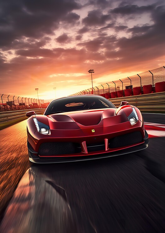 Plakat Ferrari 480 Gt on the Racetrack Car