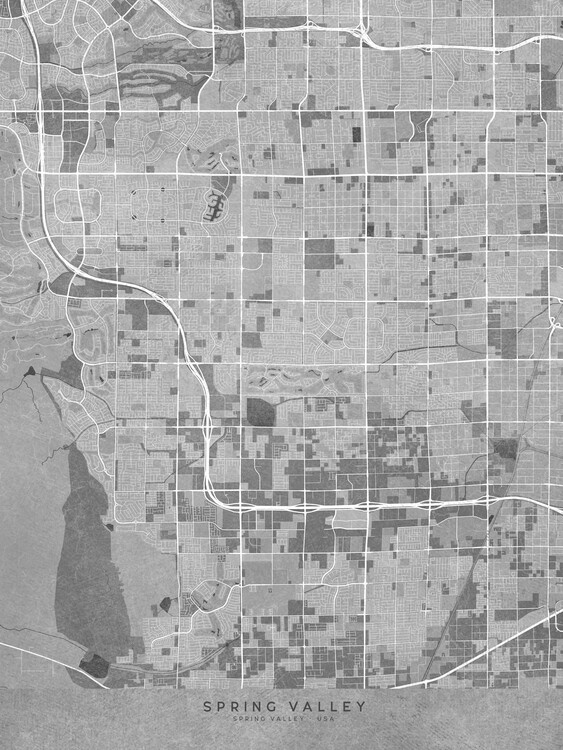 Poster Map of Spring Valley (NV, USA) in gray vintage style