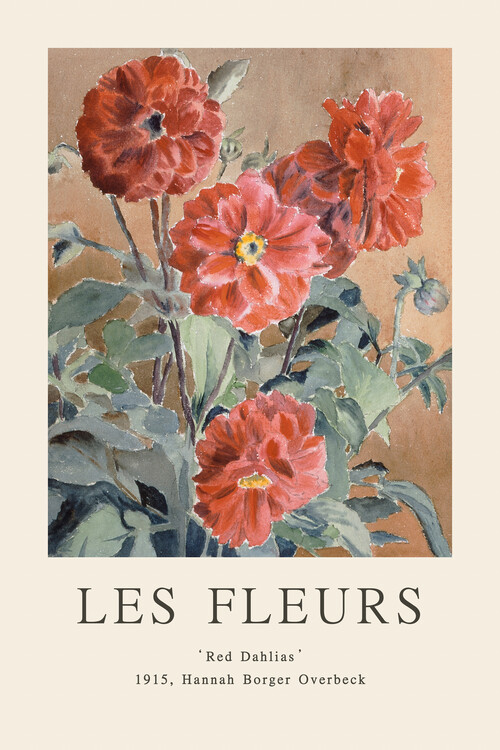 Canvas Print Red Dahlias (Les Fleurs / The Flower Collection)