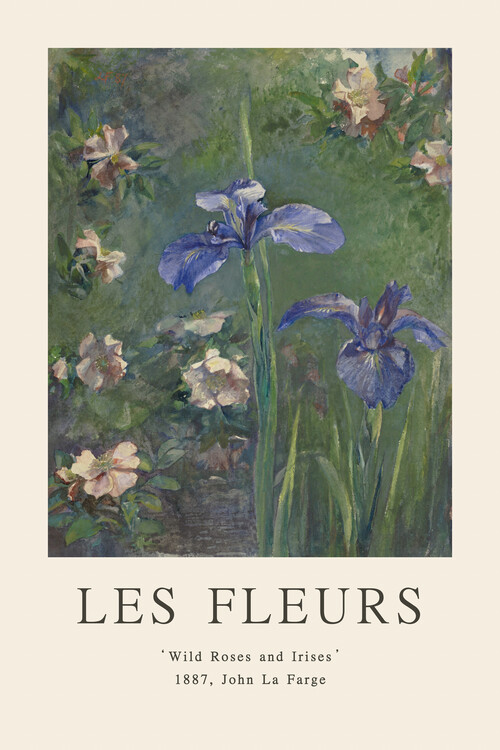 Poster Wild Roses & Irises (Les Fleurs / The Flower Collection)