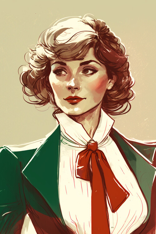 Plakat 1980 Retro Fancy Woman With Red Lips