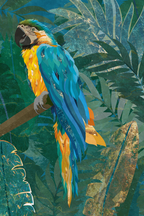 Poster Tropical Macaw jungle