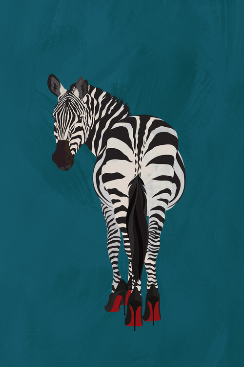 Плакат Zebra wearing heels