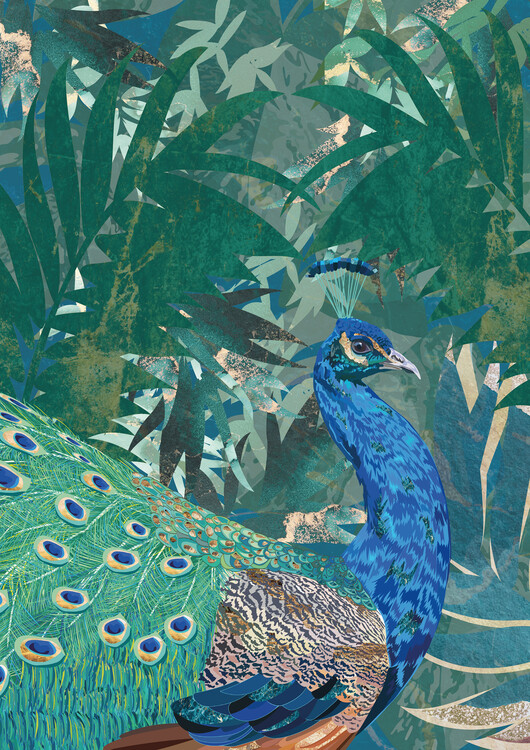 Poster Peacock in the jungle
