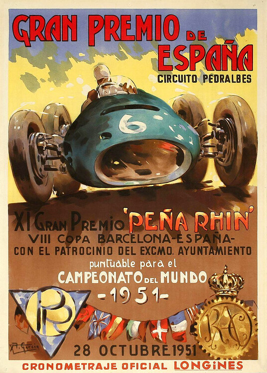 Poster Spanish Grand Prix Formula One Gran Premio De Espana
