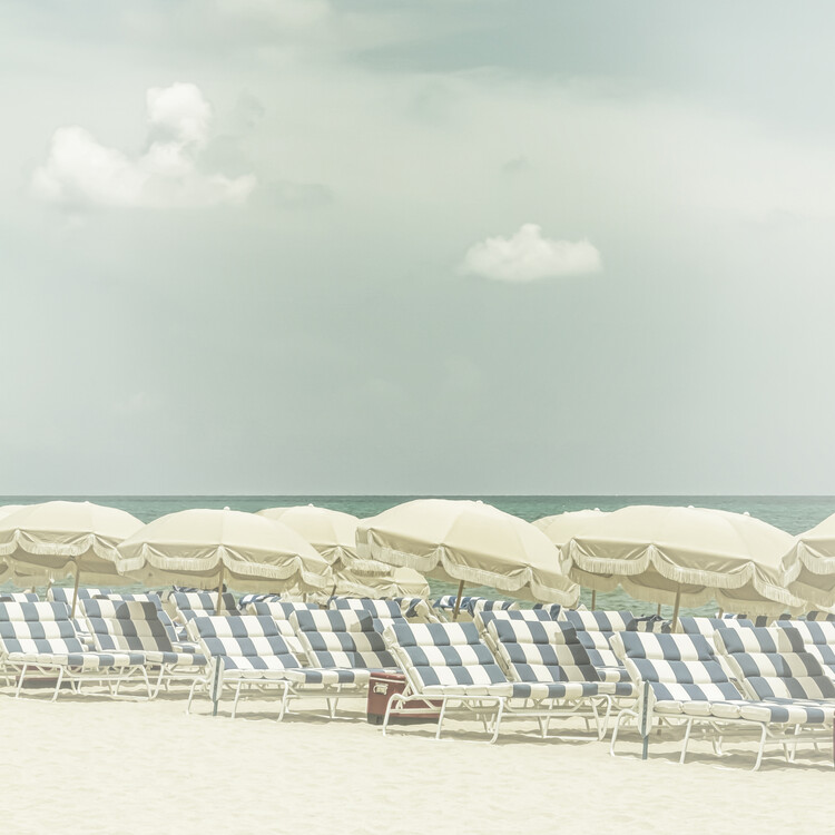 Poster Vintage beach scene - square
