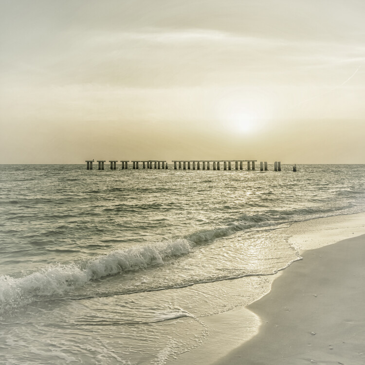 Plagát Gasparilla Island Sunset - Vintage - square