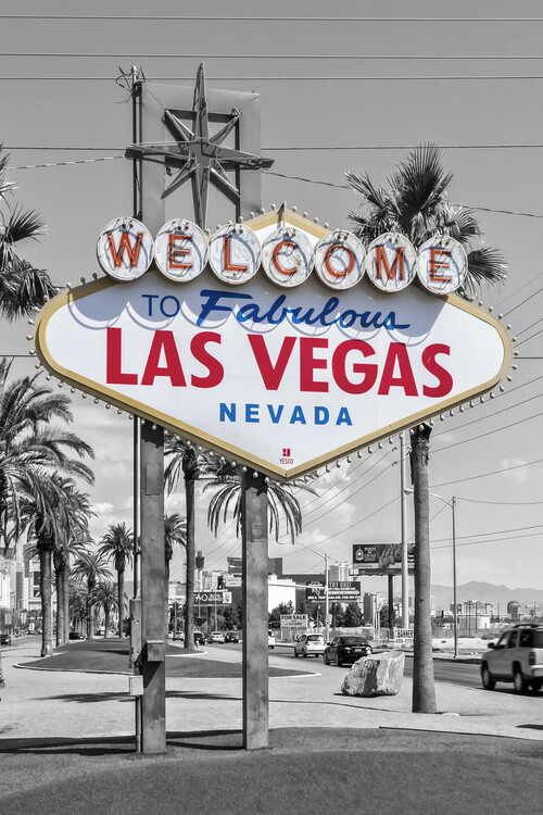 Juliste LAS VEGAS Sign - color pop
