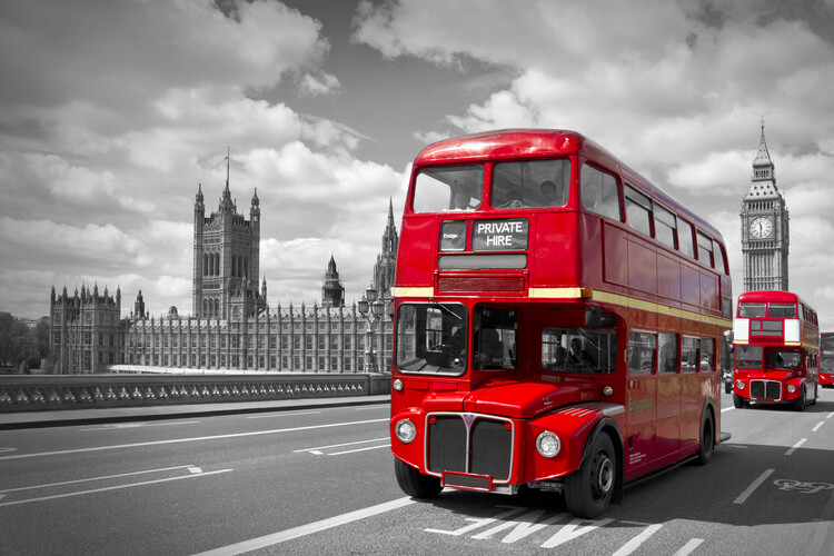 Poster Red Buses in London