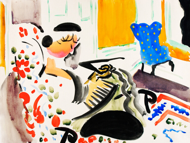 Poster Calligraphic Interior (Abstract Female) - Henry Lyman Saÿen