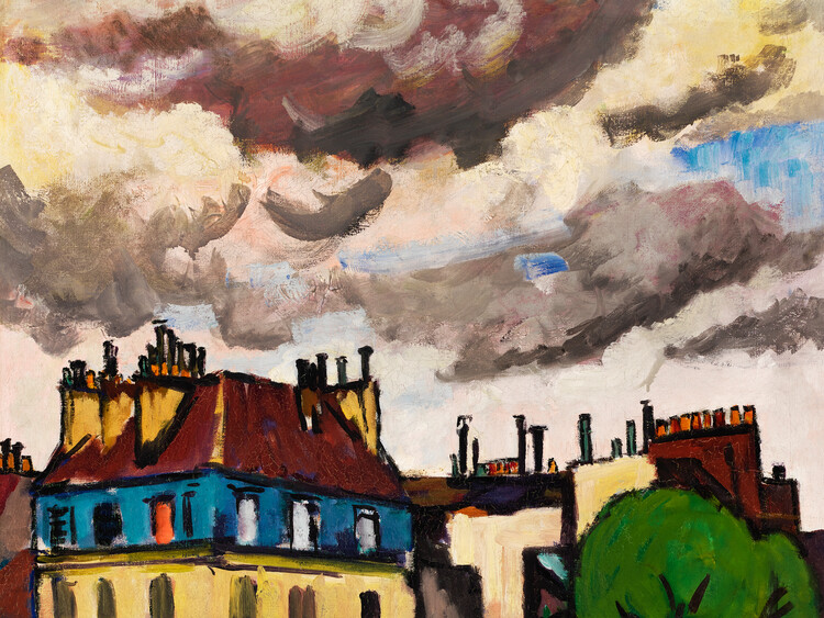 Poster Cloudy Rooftops in Paris - Henry Lyman Saÿen
