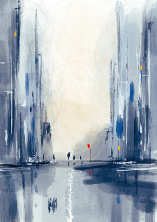 Poster Cityscape in painting