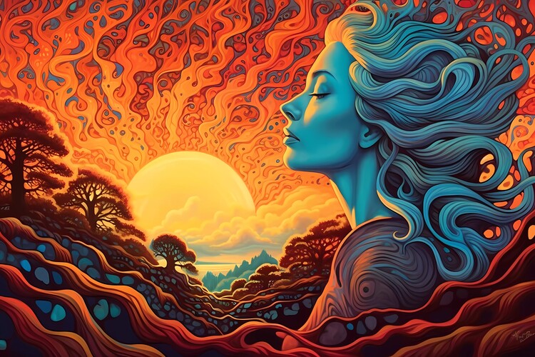 Poster Nature's Muse: A Girl's Journey through Beautiful Dreams