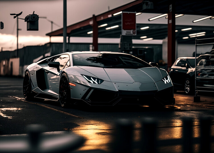 Plakát Grey sportcar