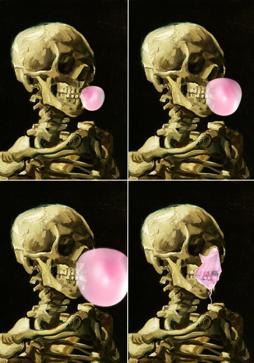 Canvas Print Skull Gum Explosion