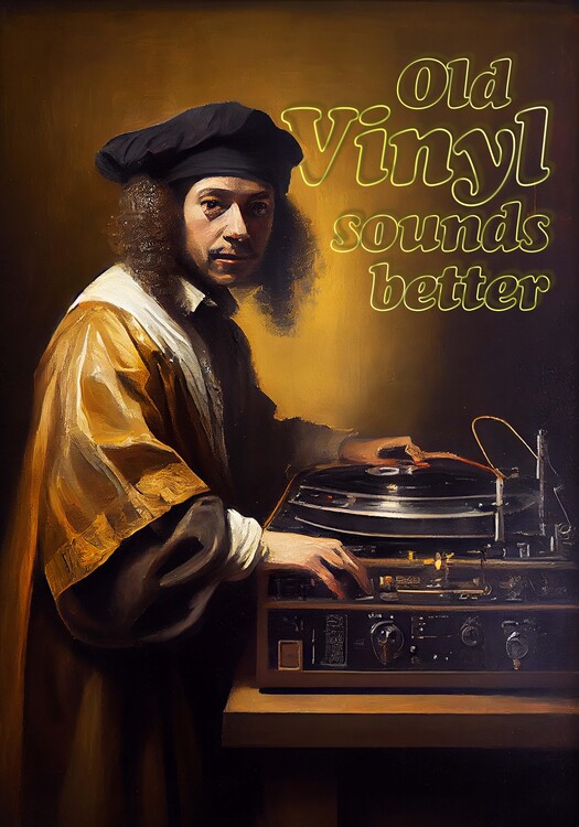 Plakat Old Vinyl Sounds Better