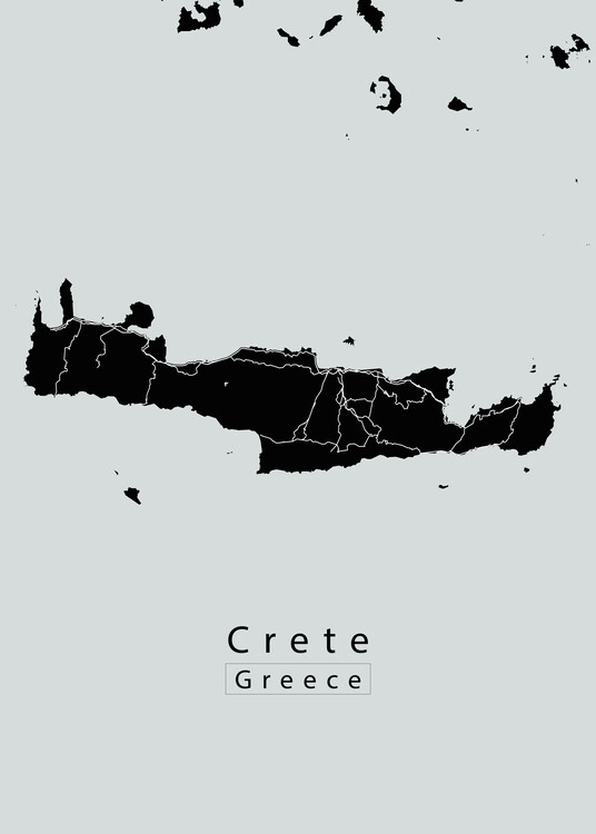 Poster Crete Greece Island Map dark
