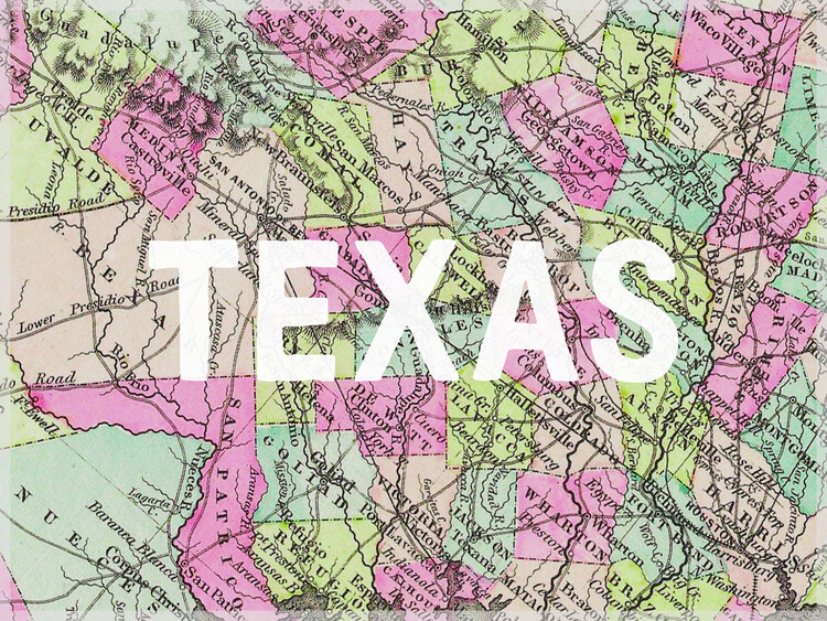 Juliste Texas Map - Historical & Vintage Maps