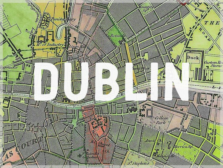 Poster Dublin Map - Historical & Vintage Maps
