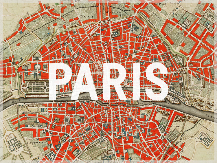 Poster Paris Map - Historical & Vintage Maps