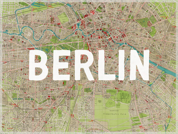 Plakát Berlin Map - Historical & Vintage Maps