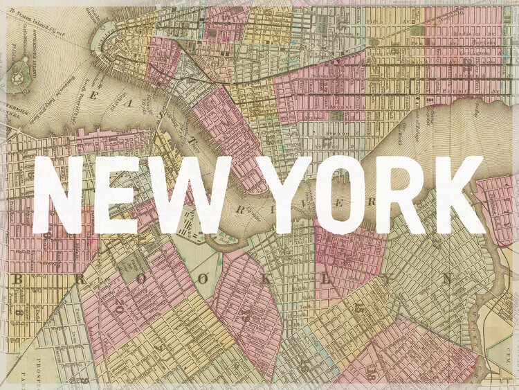 Poster New York Map - Historical & Vintage Maps