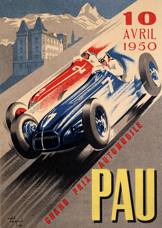 Poster 1950 Grand Prix Automobile Pau